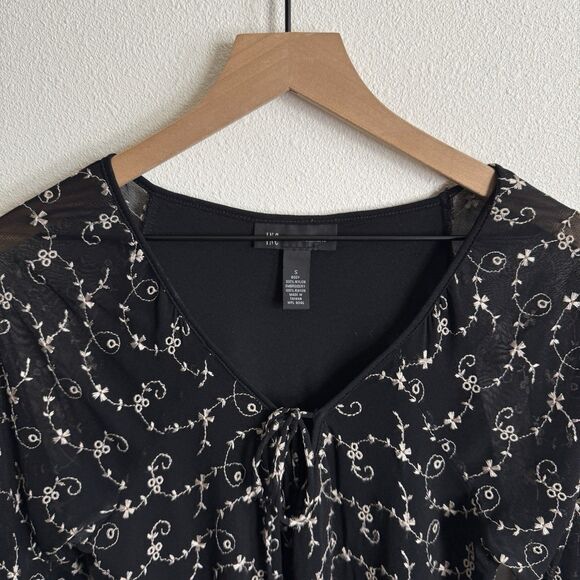 Vtg 90s Sheer Floral Mesh Top Womens‎ Small Floral Phoebe Friends Fairy Grunge - Picture 6 of 16